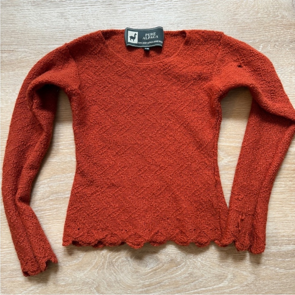 SHRUNKEN Pure Alpaca Laura Orange Shirt